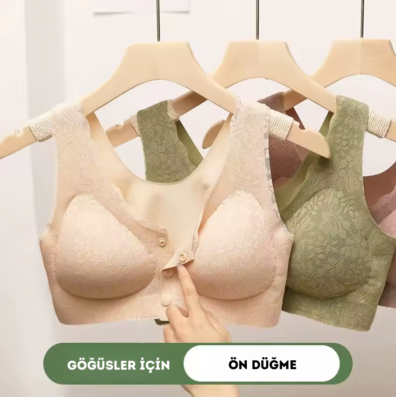 FumoLine™ Düğmeli Rahat Dantel Sütyen
