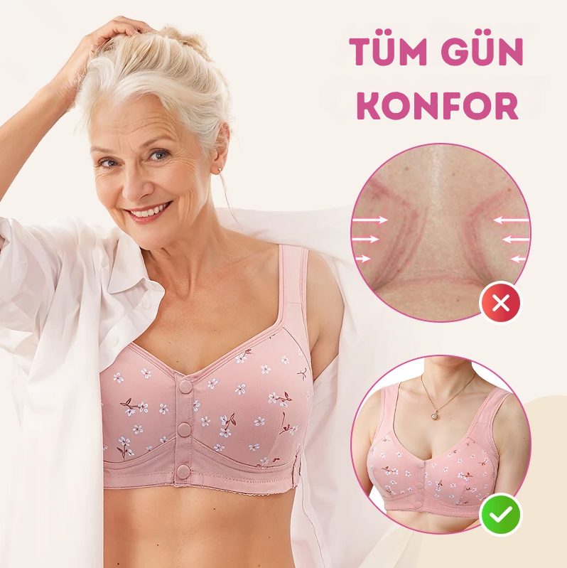 FumoLine™ Rahat ve Destekleyici Düğmeli Papatya Sütyen