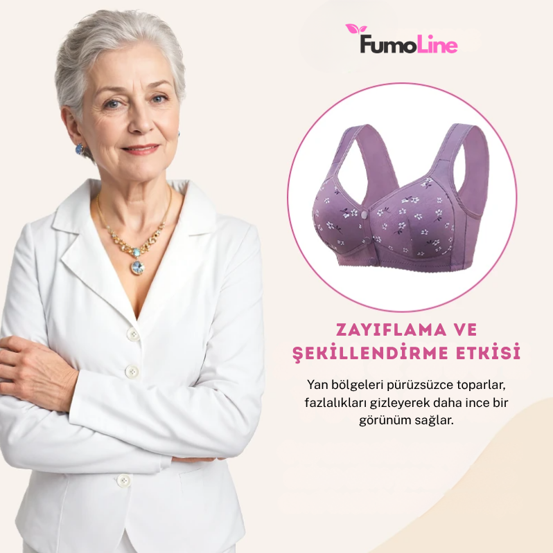 FumoLine™ Rahat ve Destekleyici Düğmeli Papatya Sütyen