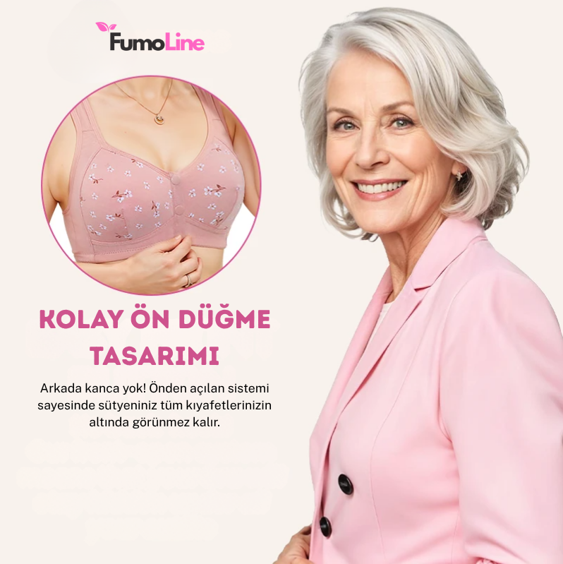 FumoLine™ Rahat ve Destekleyici Düğmeli Papatya Sütyen