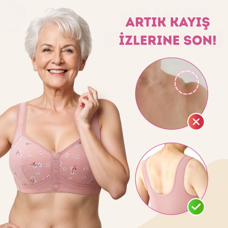 FumoLine™ Rahat ve Destekleyici Düğmeli Papatya Sütyen