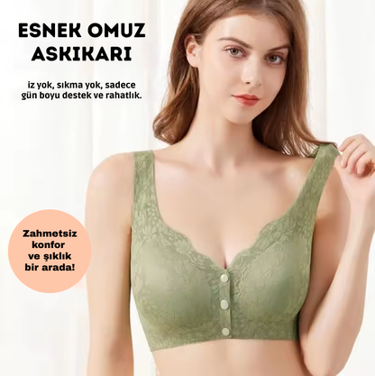 FumoLine™ Düğmeli Rahat Dantel Sütyen