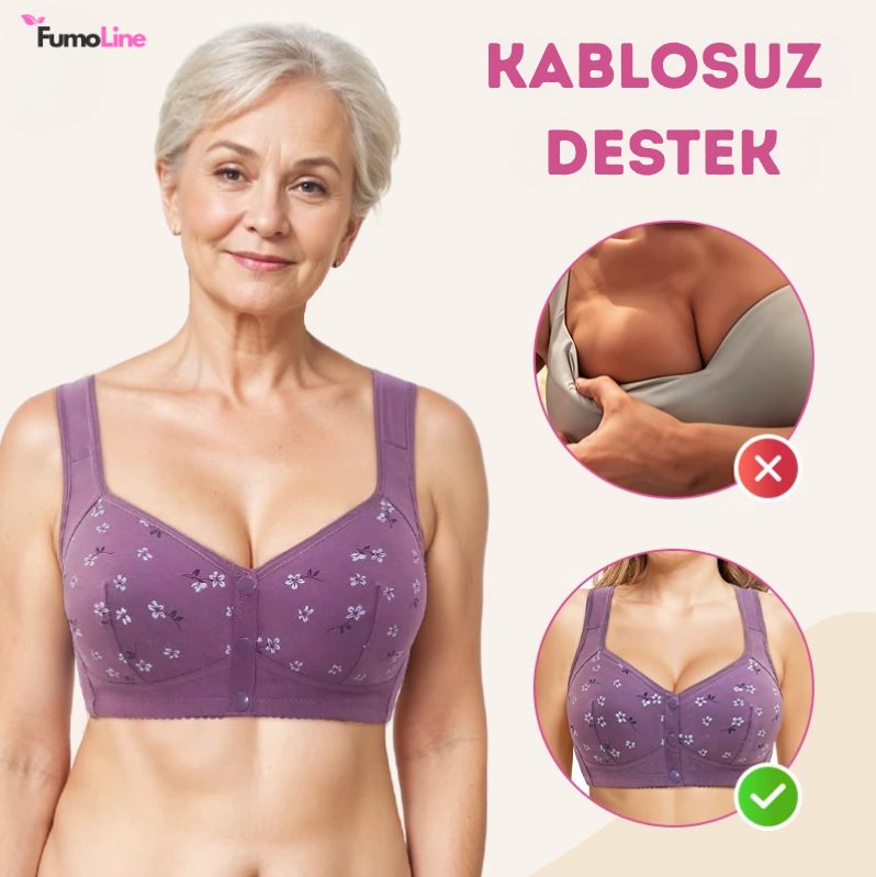 FumoLine™ Rahat ve Destekleyici Düğmeli Papatya Sütyen